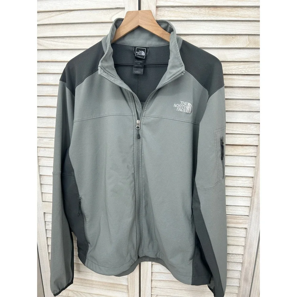 The North Face Apex Bionic Softshell Jacket Large Gray Mens Excellent Two-Tone